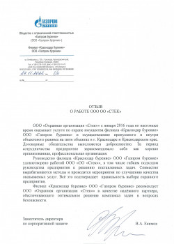 Отзыв о работе (БУРЕНИЕ)